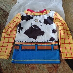 Disney | Swim | Disney Pixar Sheriff Woody Ls Rash Guard Costume Shirt ...